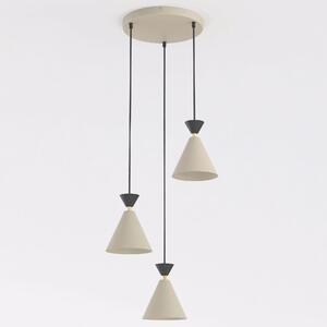 Závěsné svítidlo KLEVER 3 PREM – moka / černé, 3× E14, šířka 40 cm