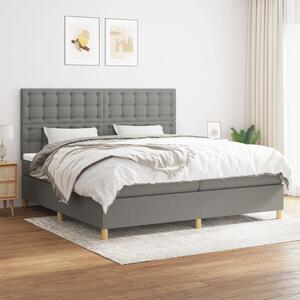 Box spring postel s matrací tmavě šedá 200x200 cm textil 3142682