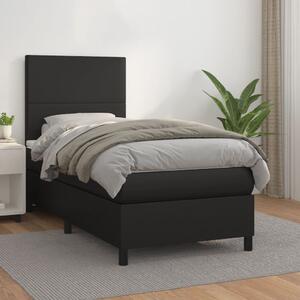 Box spring postel s matrací černá 80 x 200 cm umělá kůže 3142689