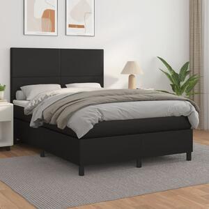 Box spring postel s matrací černá 140 x 190 cm umělá kůže 3142719