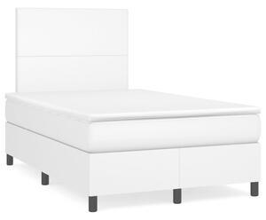 Box spring postel s matrací a LED bílá 120 x 190 cm umělá kůže 3270282