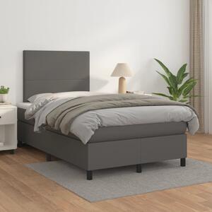 Box spring postel s matrací šedá 120x200 cm umělá kůže 3142717