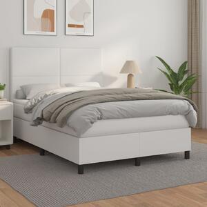 Box spring postel s matrací bílá 140 x 190 cm umělá kůže 3142720