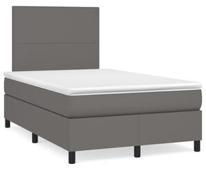 Box spring postel s matrací šedá 120x190 cm umělá kůže 3269969