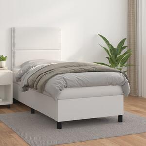 Box spring postel s matrací bílá 100x200 cm umělá kůže 3142768