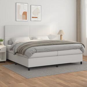 Box spring postel s matrací bílá 200x200 cm umělá kůže 3142744