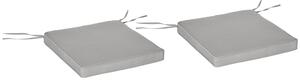 Outsunny Sada 2 polstrů na zahradní židle, odnímatelné potahy, 5 cm polyesterový materiál, rozměry 45L x 45Š cm, Světlá šedá | Aosom