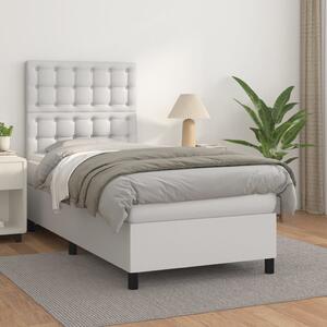 Box spring postel s matrací bílá 80 x 200 cm umělá kůže 3142810