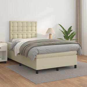 Box spring postel s matrací krémová 120x200 cm umělá kůže 3142835