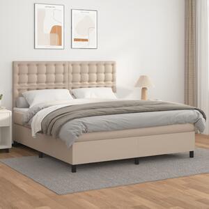 Box spring postel s matrací cappuccino 160x200 cm umělá kůže 3142856