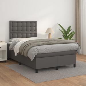 Box spring postel s matrací šedá 120x200 cm umělá kůže 3142837
