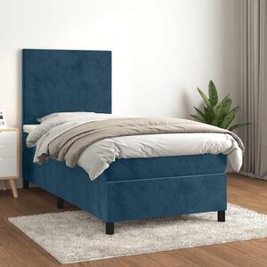 Box spring postel s matrací tmavě modrá 90x190 cm samet 3142879