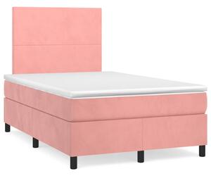Box spring postel s matrací růžová 120x190 cm samet 3269988