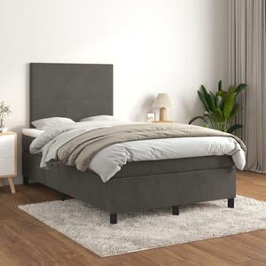 Box spring postel s matrací tmavě šedá 120 x 200 cm samet 3142894