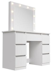 Kosmetický stolek s LED zrcadlem 110x140x40 cm, bílý