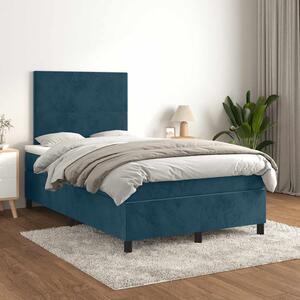 Box spring postel s matrací tmavě modrá 120 x 200 cm samet 3142897