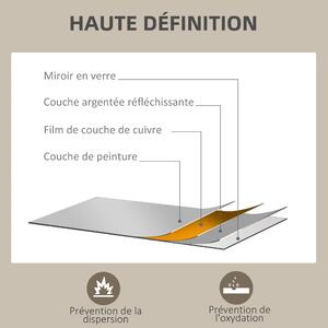 HOMCOM Obdélníkové Zrcadlo na Zeď 60 x 80 cm, MDF Rám, ideální do koupelny, obývacího pokoje nebo ložnice, bílá | Aosom