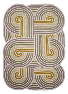 Zelený ručně tkaný vlněný koberec 140x200 cm Spiral Shaped – Flair Rugs