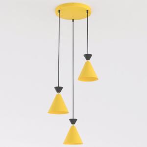 Závěsné svítidlo KLEVER 3 PREM – oranžové / černé, 3× E14, šířka 40 cm