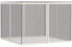 Outsunny Odpuzovače Komárů pro Altán Marquee Zahradní Pavilon 3 x 4 m - sada 4 zipových odpuzovačů komárů + upevňovací háky - polyester nylon | Aosom