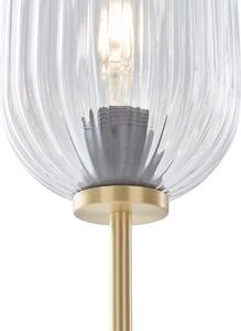 Stojací lampa Art Deco mosaz s čirým sklem - Rid