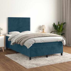 Box spring postel s matrací tmavě modrá 120 x 200 cm samet 3142957