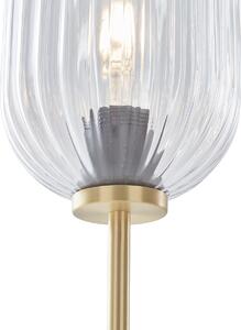 Stojací lampa Art Deco mosaz s čirým sklem 2-světlo - Rid