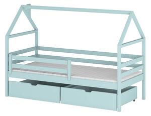 ARON 80x160 modrá dětská postel domečková Lano Nábytek