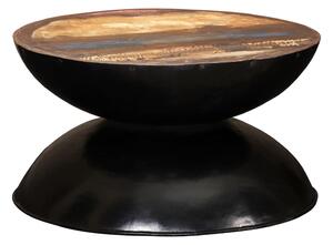 Konferenční stolek masivní recyklované dřevo černý 60x60x33 cm