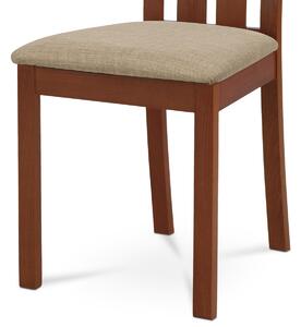 Jídelní židle, masiv buk, barva třešeň, látkový béžový potah - BC-2602 TR3
