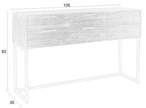 Tmavě hnědý konzolový stolek z teakového dřeva 35x135 cm Webster – White Label