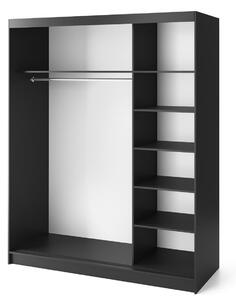 Černá šatní skříň s posuvnými dveřmi Prescco - 180 cm