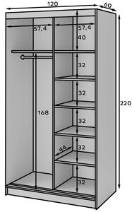 Šatní skříň s posuvnými dveřmi Esville - 120 cm