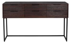 Tmavě hnědý konzolový stolek z teakového dřeva 35x135 cm Webster – White Label