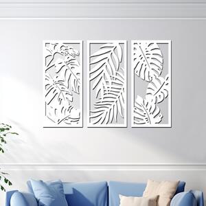 Dřevo života | 3 dílný obraz POKOJOVKY | Barva: Bílá | Rozměry (cm): 18x40