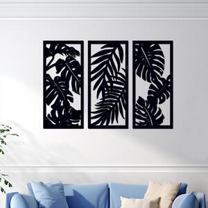 Dřevo života | 3 dílný obraz POKOJOVKY | Barva: Černá | Rozměry (cm): 18x40