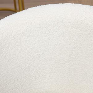 Ergonomická kancelářská židle Vinsetto Teddy Fleece, kosmetická židle, otočná židle s nastavitelnou výškou, polstrované sedadlo a zlatý ocelový rám, p