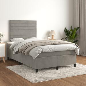 Box spring postel s matrací světle šedá 120 x 200 cm samet 3143073