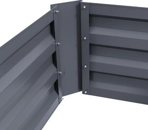 Outsunny Sada 2 čtvercových vyvýšených záhonů 100L x 50W x 30H cm - Šedá vlnitá ocel | Aosom