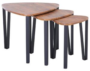 HOMCOM 3 minimalistické konferenční stolky s ocelovými nohami pro obývací pokoj 56x54,2x45,4cm | Aosom