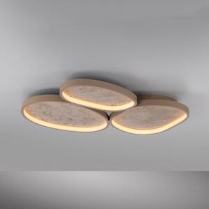 JUST LIGHT. GmbH LED stropní svítidlo Moonbraker 3, pískově béžové, 3 000 K, stmívatelné, stmívatelný, Hnědá / rez, Obývací pokoj / jídelna, Hliník, Moderní