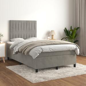 Box spring postel s matrací světle šedá 120 x 200 cm samet 3143133