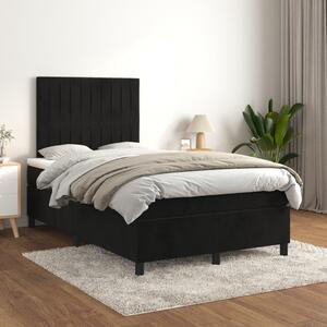 Box spring postel s matrací černá 120 x 200 cm samet 3143135
