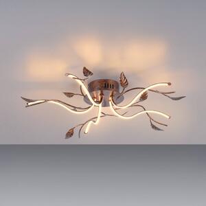 JUST LIGHT. GmbH LED stropní svítidlo Aurelia, rezavě hnědé, kovové, 2 700 K, stmívatelné, stmívatelný, Hnědá / rez, Obývací pokoj / jídelna, kov, Florentinský