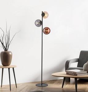 JUST LIGHT. GmbH Stojací lampa Shiny, 3 žárovky, černá/vícebarevná, sklo, E14, Vícebarevná, Obývací pokoj / jídelna, Sklo