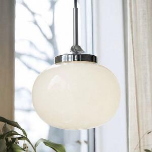 PR Home Závěsné světlo Elsy, bílé/chromové, Ø 18 cm, sklo, zástrčka, Bílá / opál, Obývací pokoj / jídelna, kov, Skandinávský, Koule