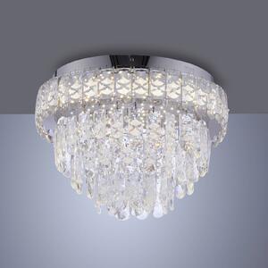 JUST LIGHT. GmbH LED stropní svítidlo Kulunka, chrom/čiré, železo/sklo, 4 000 K, Chrom / stříbro, Obývací pokoj / jídelna, Nerezová ocel
