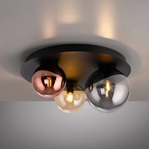 JUST LIGHT. GmbH Stropní světlo Shiny, 3 žárovky, kulaté, vícebarevné, sklo, E14, stmívatelný, Vícebarevná, Obývací pokoj / jídelna, Sklo