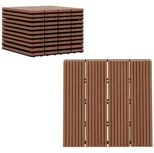 Outsunny Sada 11 kusů venkovních dlaždic 30x30 cm 1 m² Zahradní exteriérové podlahy Nelučící a voděodolné Snadná instalace pro zahradní terasu a balko