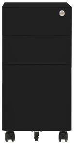Mobilní kartotéka černá 30 x 45 x 59 cm ocel